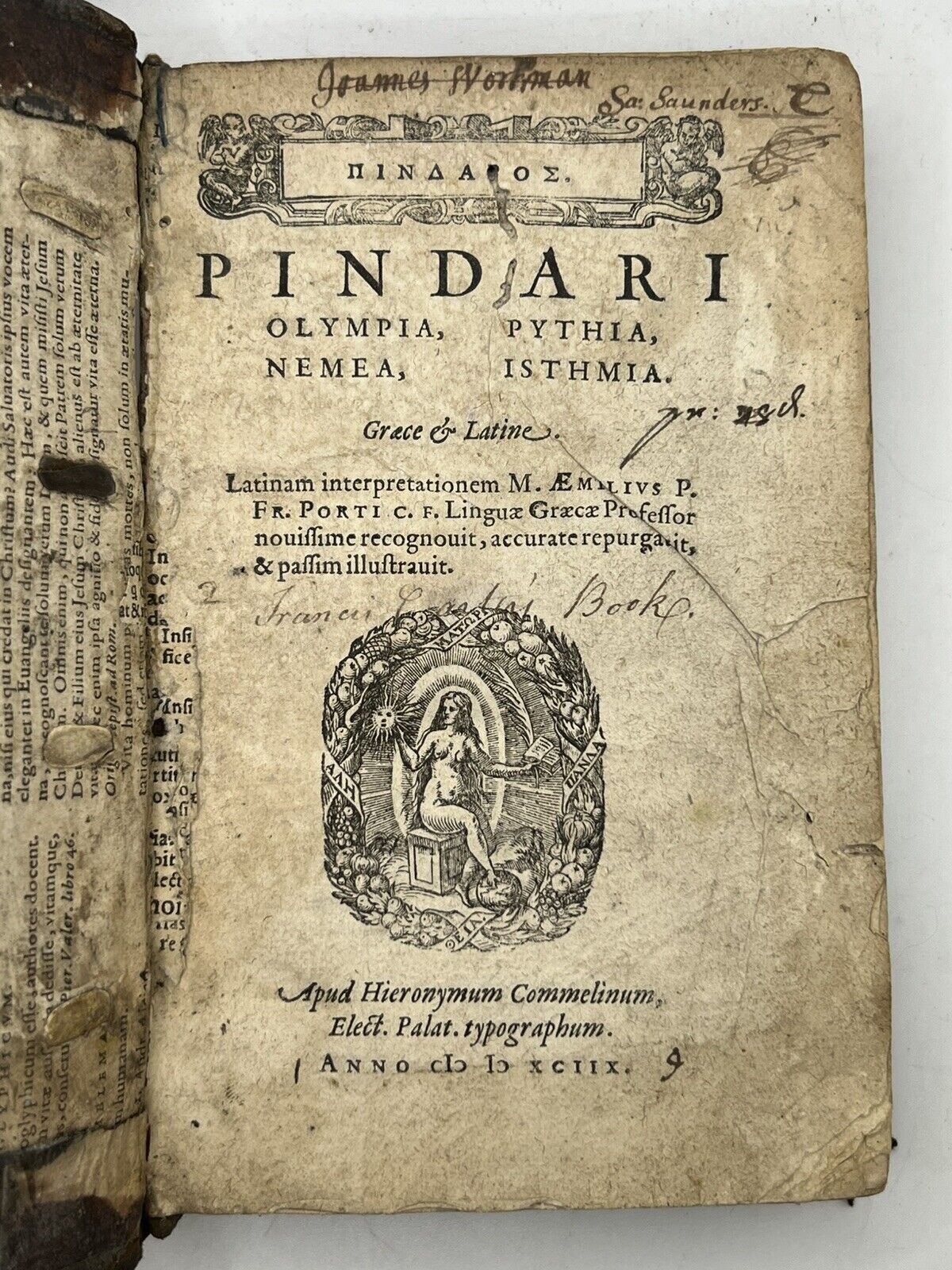 Pindar's Odes 1598 - with Sappho, Anacreon, etc .
