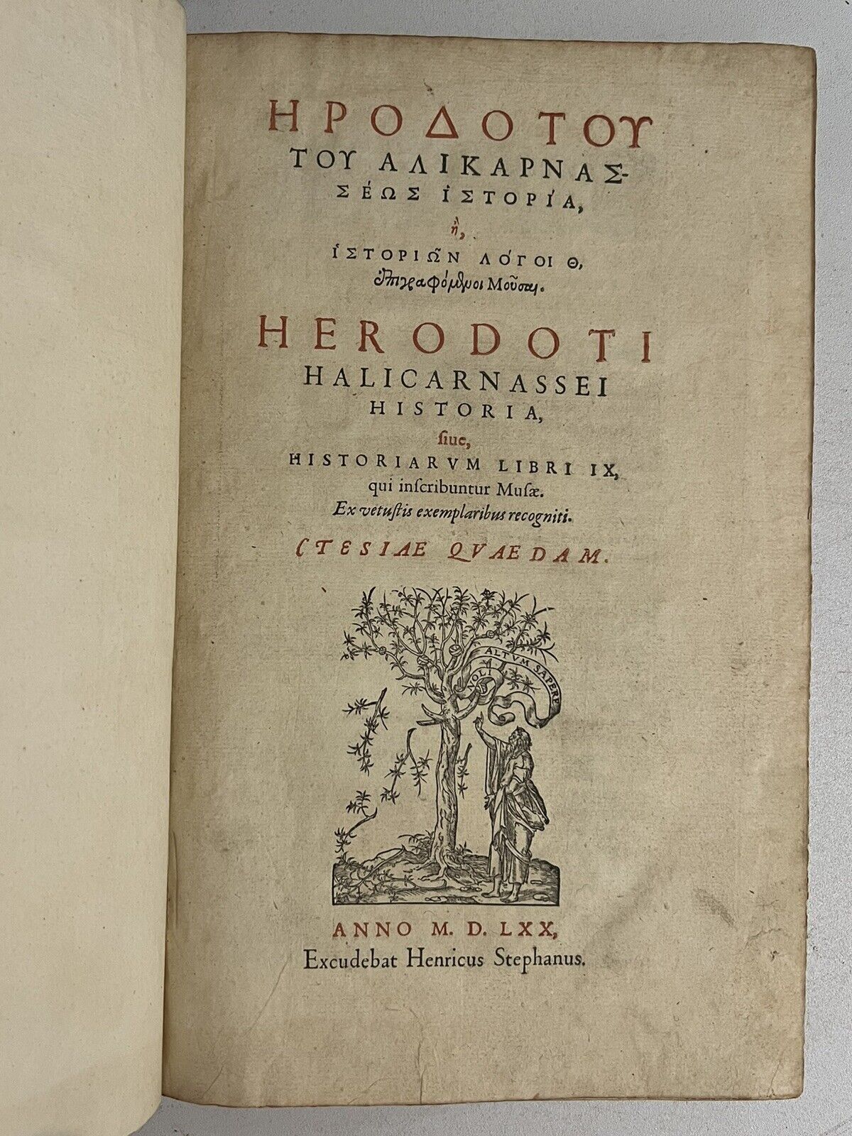Herodotus Historia 1566-70: Estienne Folio