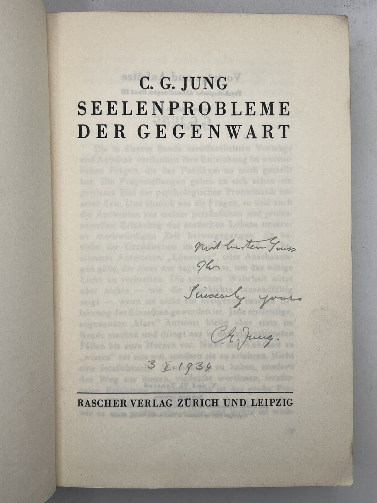 Modern Man in Search of a Soul by C.G. Jung 1934 Signed By Carl Jung