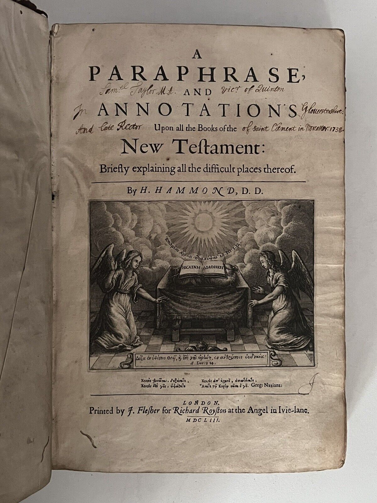 Hammond's Paraphrase upon the New Testament 1653