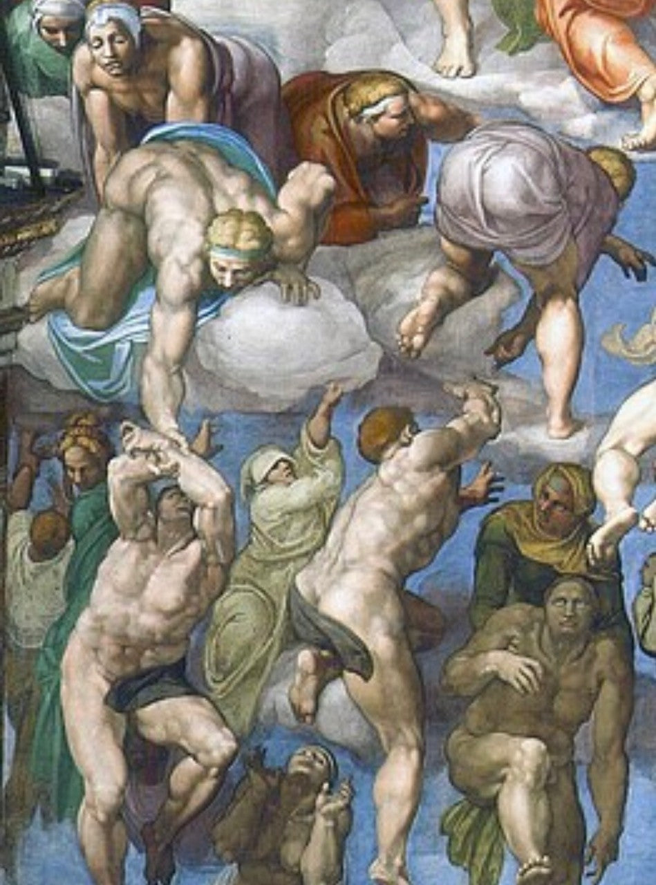 Circle of MICHELANGELO c.1550; Sketch for the Sistine Chapel Last Judgement