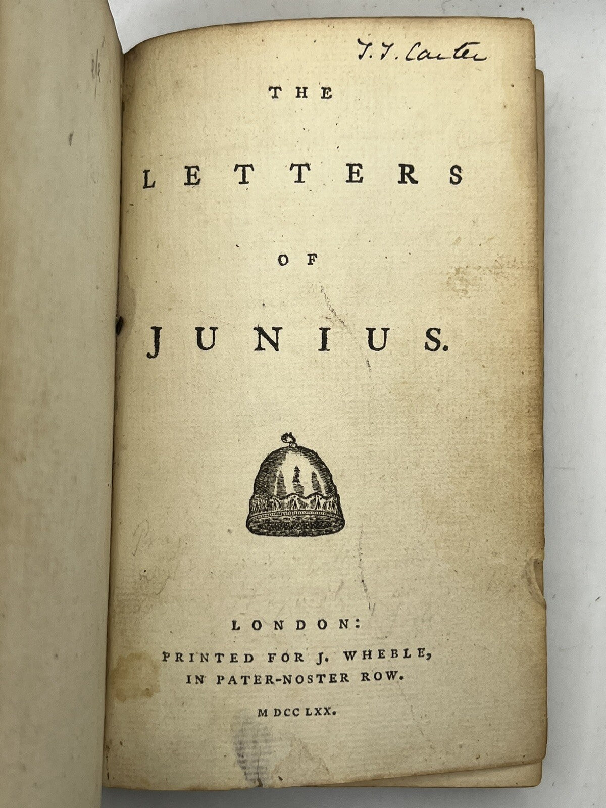 The Letters of Junius 1770 Rare Pirated Edition