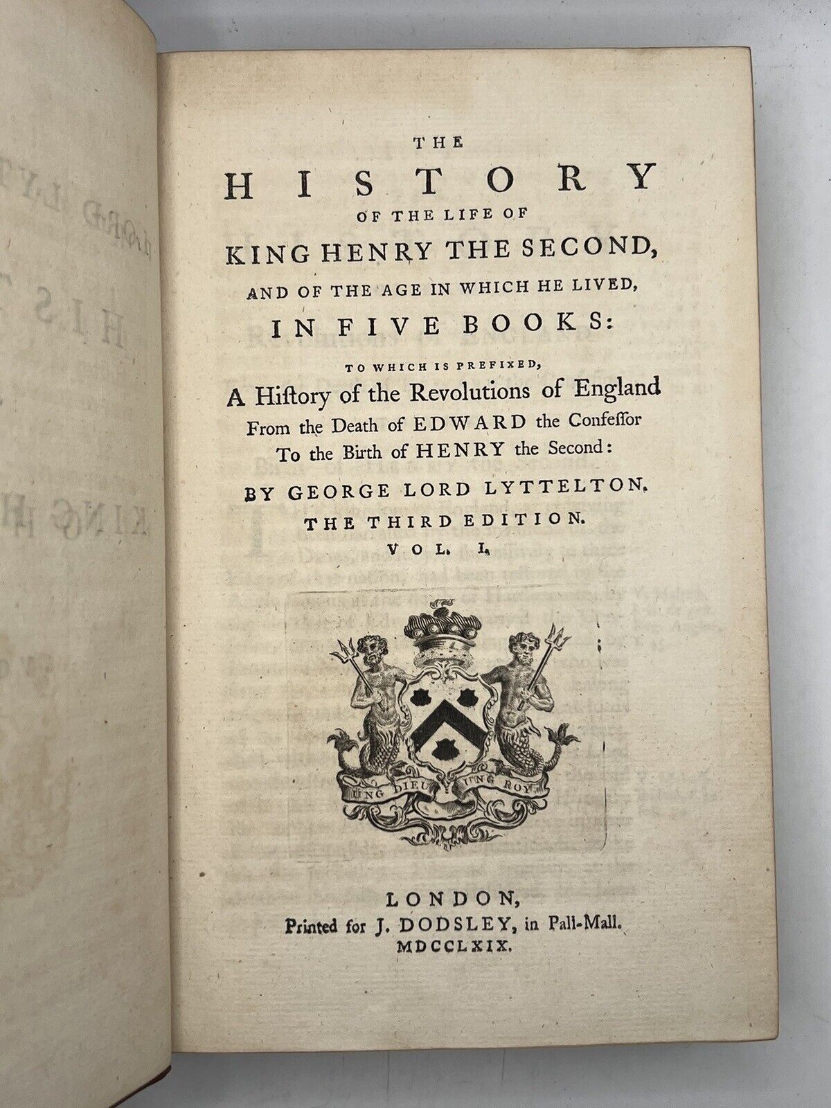 History of King Henry II by George Lord Lyttelton 1769
