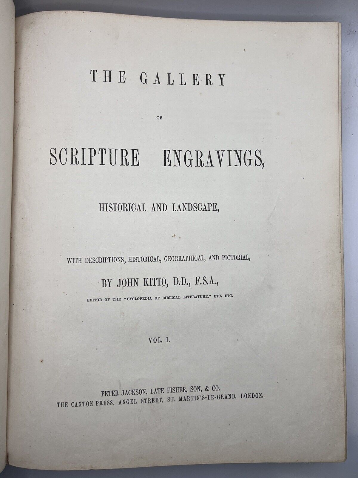 The Gallery of Scripture Engravings by John Kitto c.1855