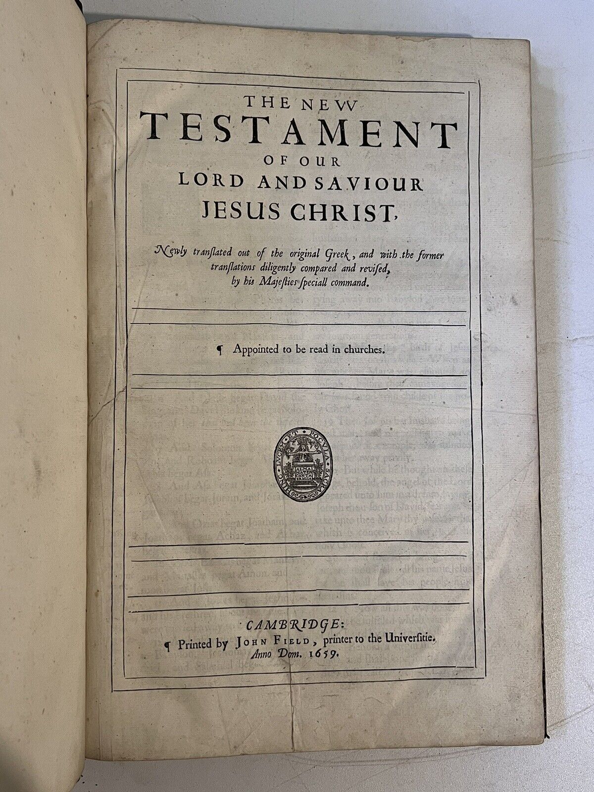 The Ogilby Bible 1660; Important Fine King James Bible