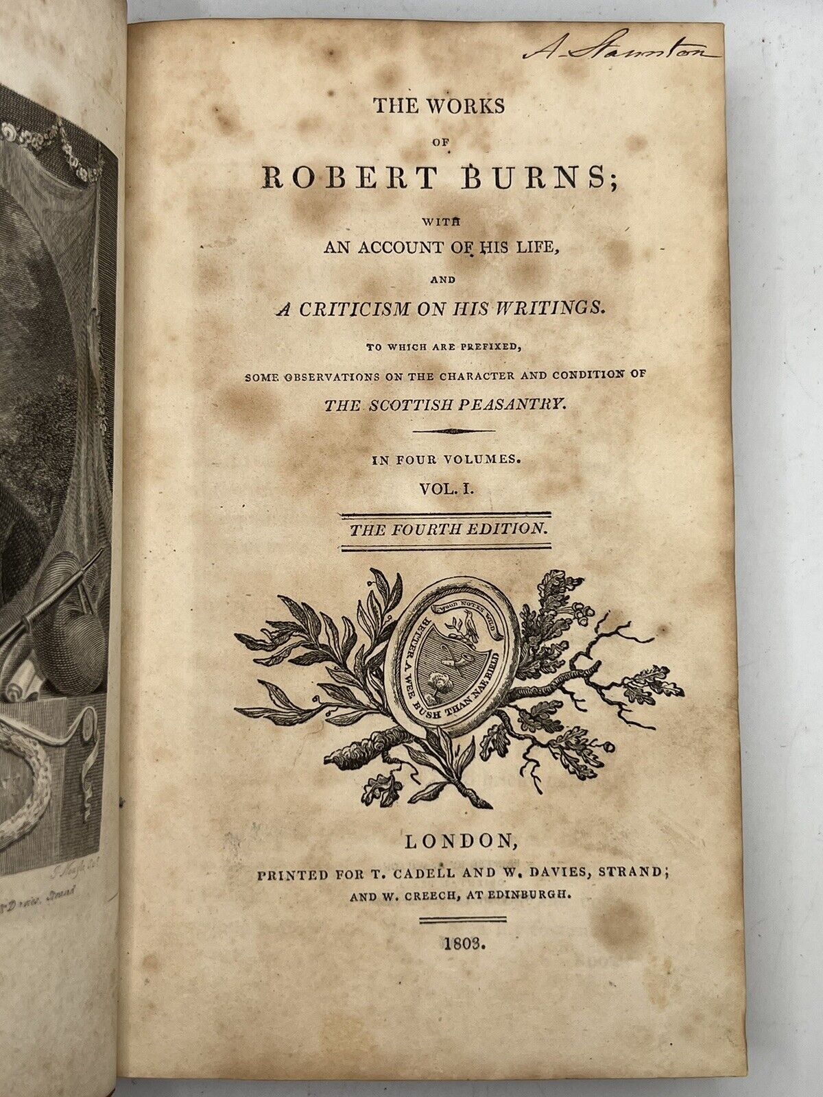 The Works of Robert Burns 1803 4th Edition