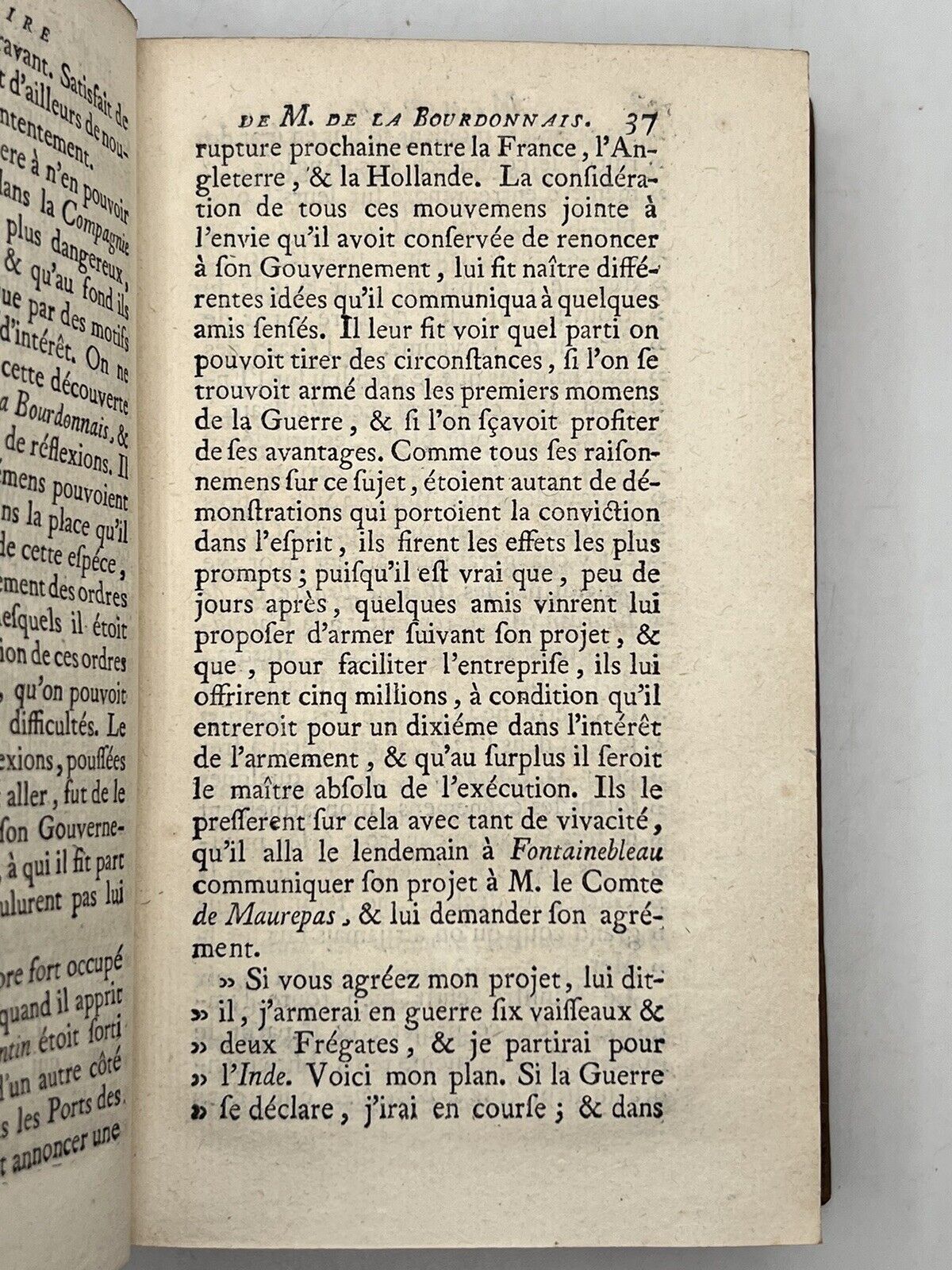 The Memoirs of Bourdonnais 1751 French & Indian History