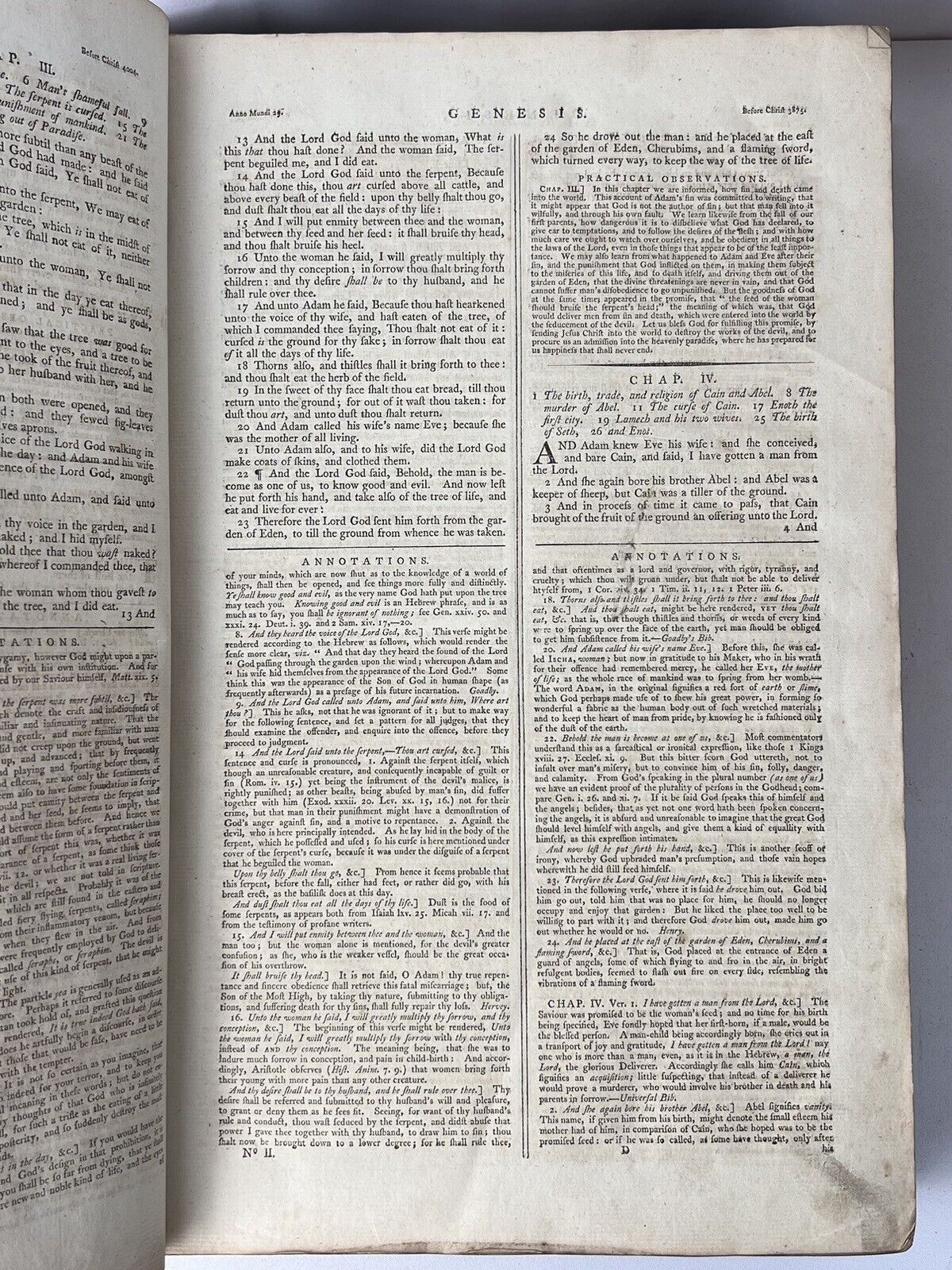 Antique King James Bible 1782-4 Ostervald