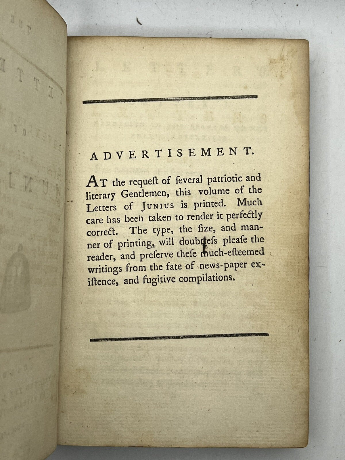 The Letters of Junius 1770 Rare Pirated Edition