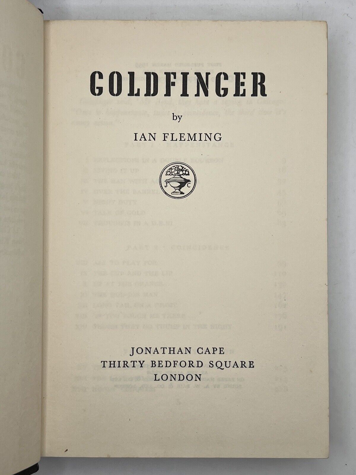 Goldfinger by Ian Fleming 1959 First Edition Second Impression