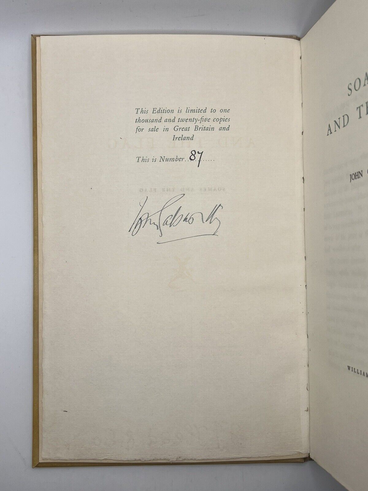 Soames and the Flag 1930 John Galsworthy SIGNED LIMITED Ed. #87