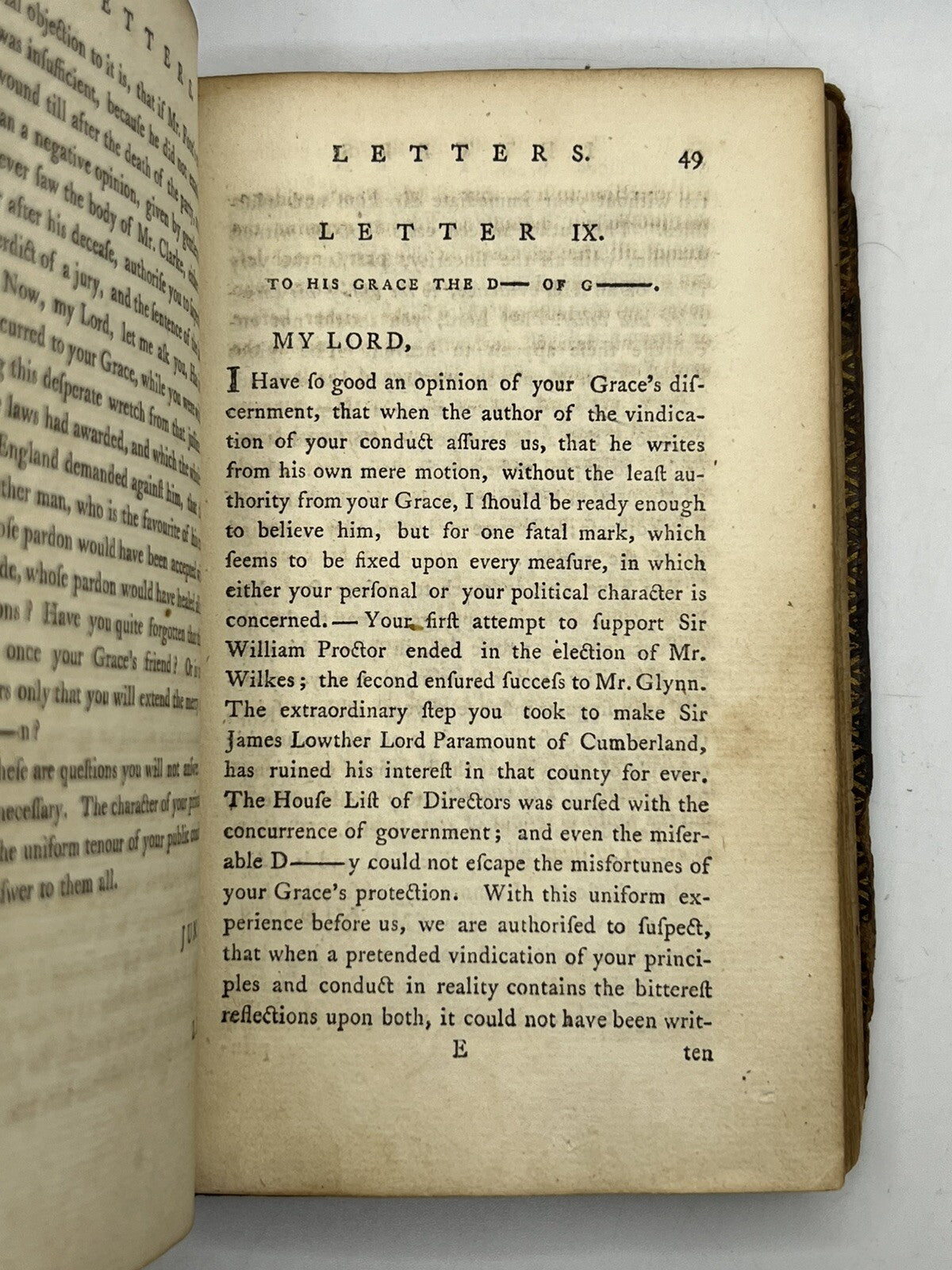 The Letters of Junius 1770 Rare Pirated Edition