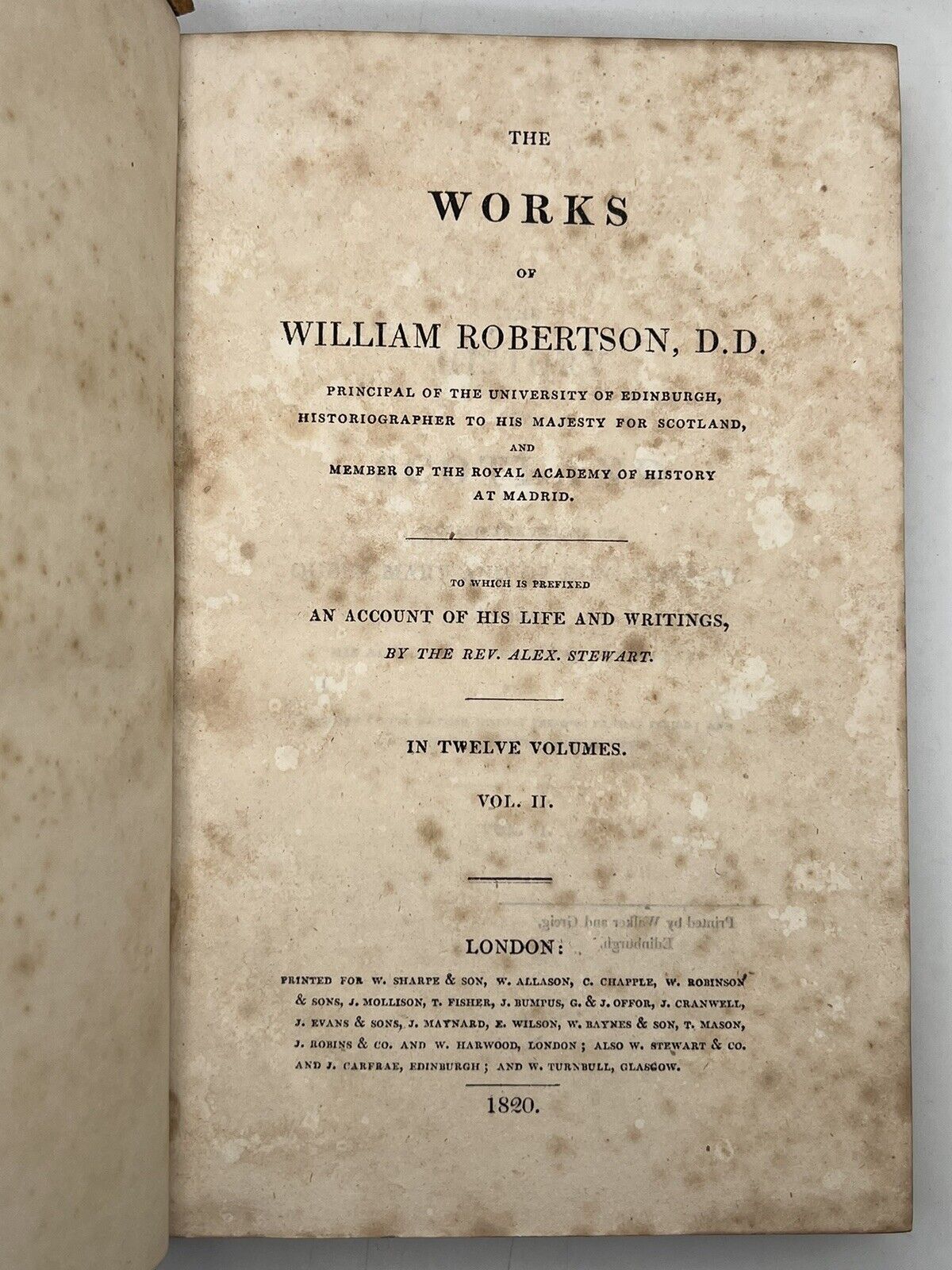 The Works of William Robertson 1820