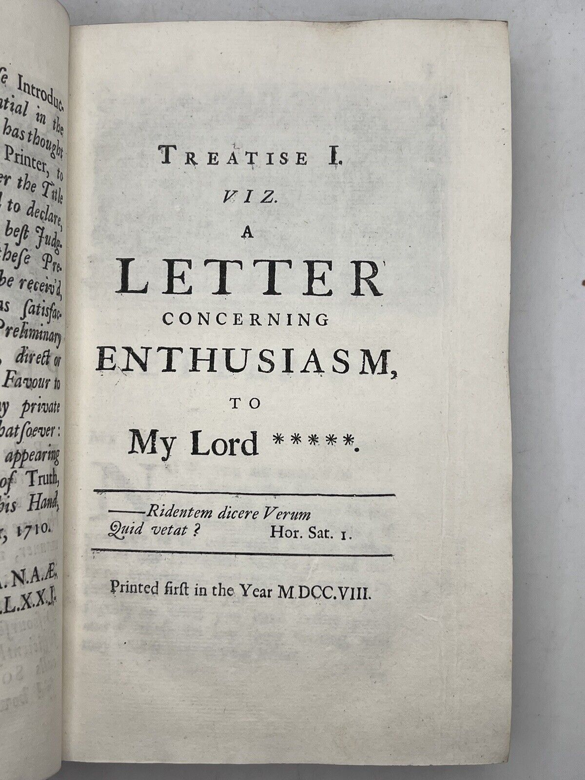 Characteristicks of Men by the Earl of Shaftesbury 1727