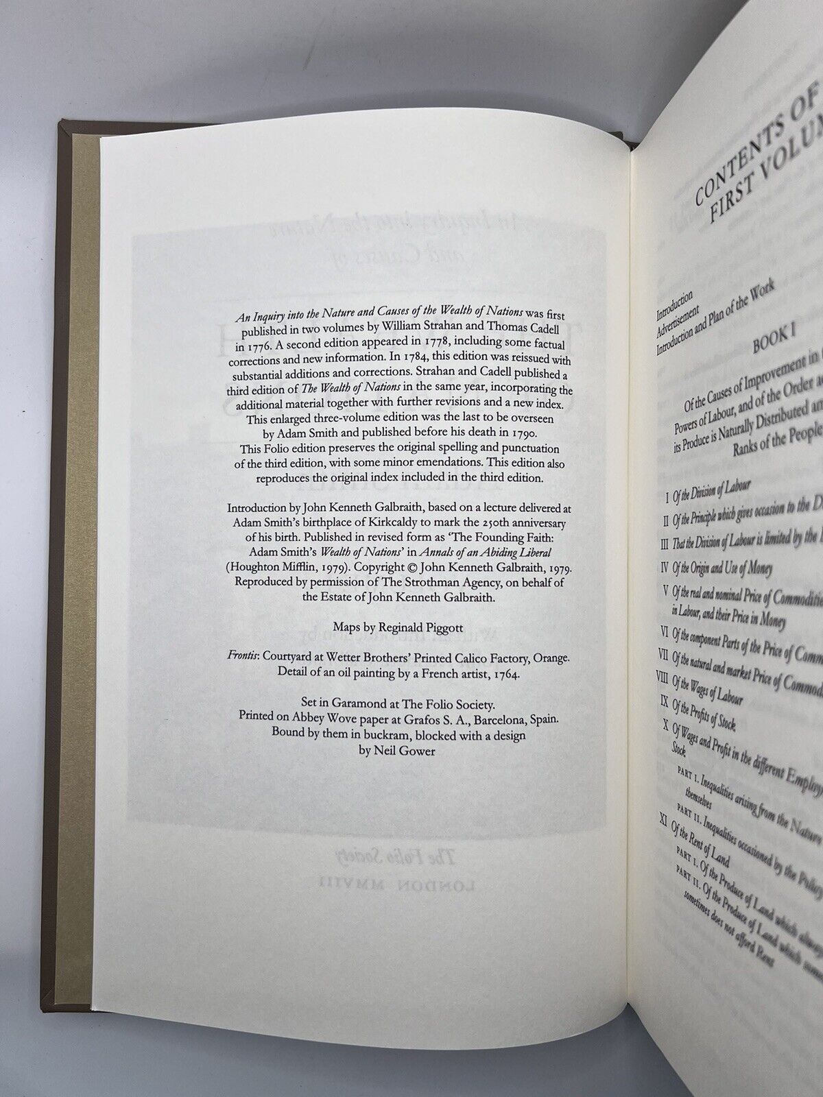 The Wealth of Nations by Adam Smith 2008 Folio Society