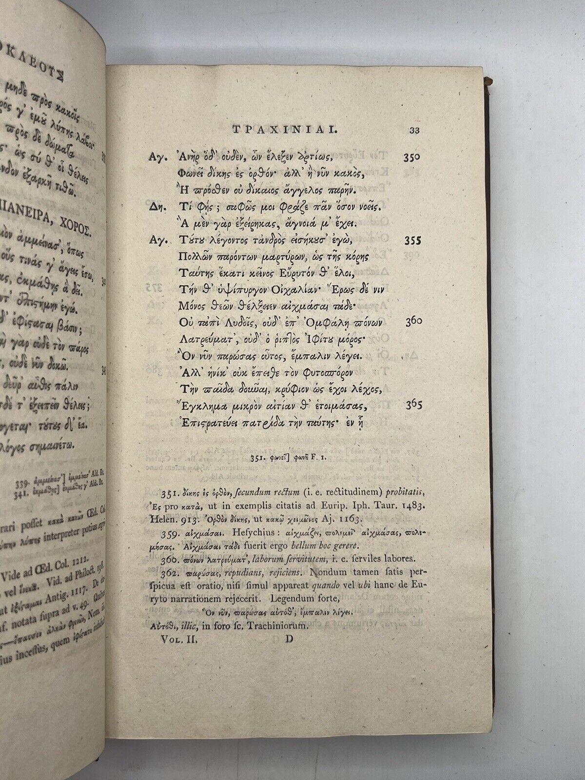 The Tragedies of Sophocles 1800 Clarendon Press Edition