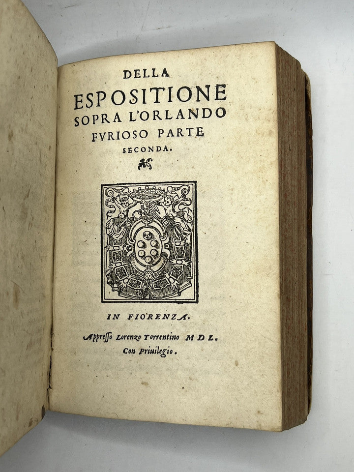 Orlando Furioso by Ludovico Ariosto 1549 Post-Incunable