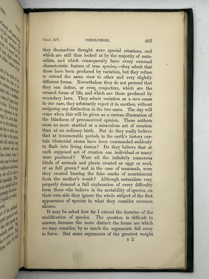 The Origin of Species by Charles Darwin 1860 Second Edition in Original Cloth
