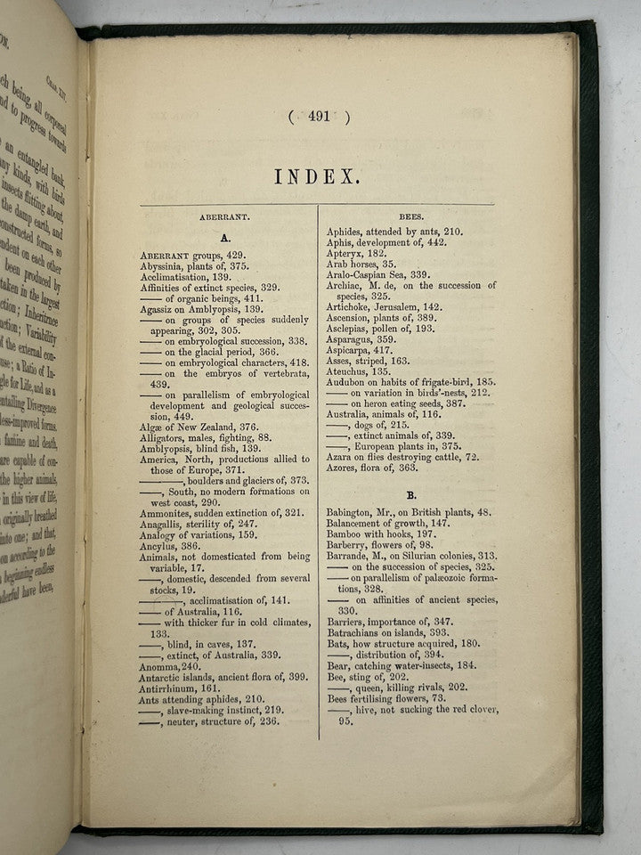 The Origin of Species by Charles Darwin 1860 Second Edition in Original Cloth