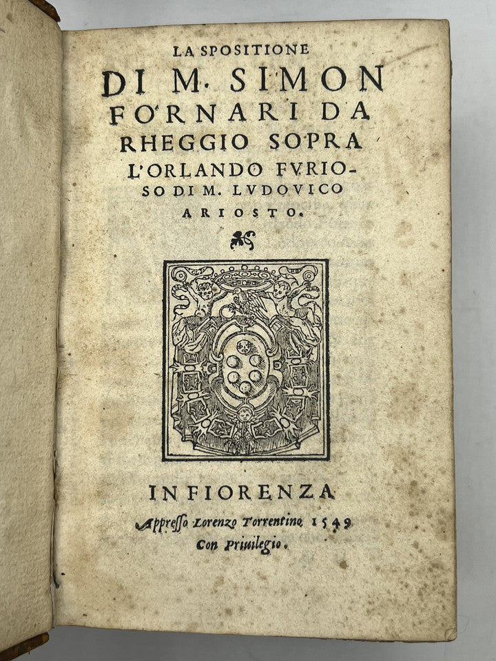 Orlando Furioso by Ludovico Ariosto 1549 Post-Incunable