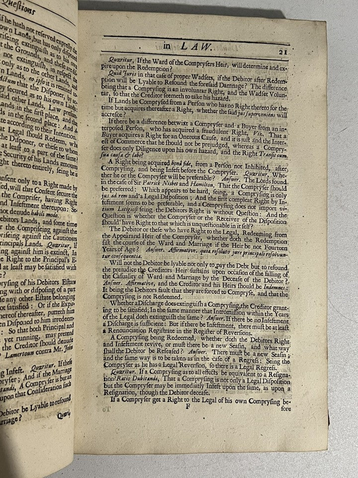 Doubts & Questions in the Law of Scotland 1698