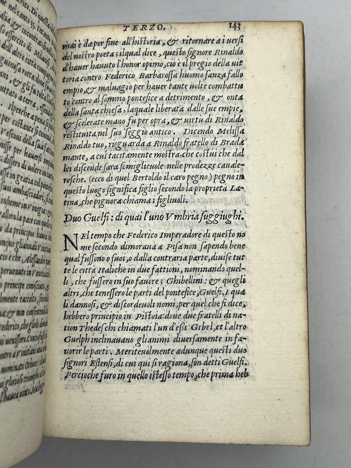 Orlando Furioso by Ludovico Ariosto 1549 Post-Incunable