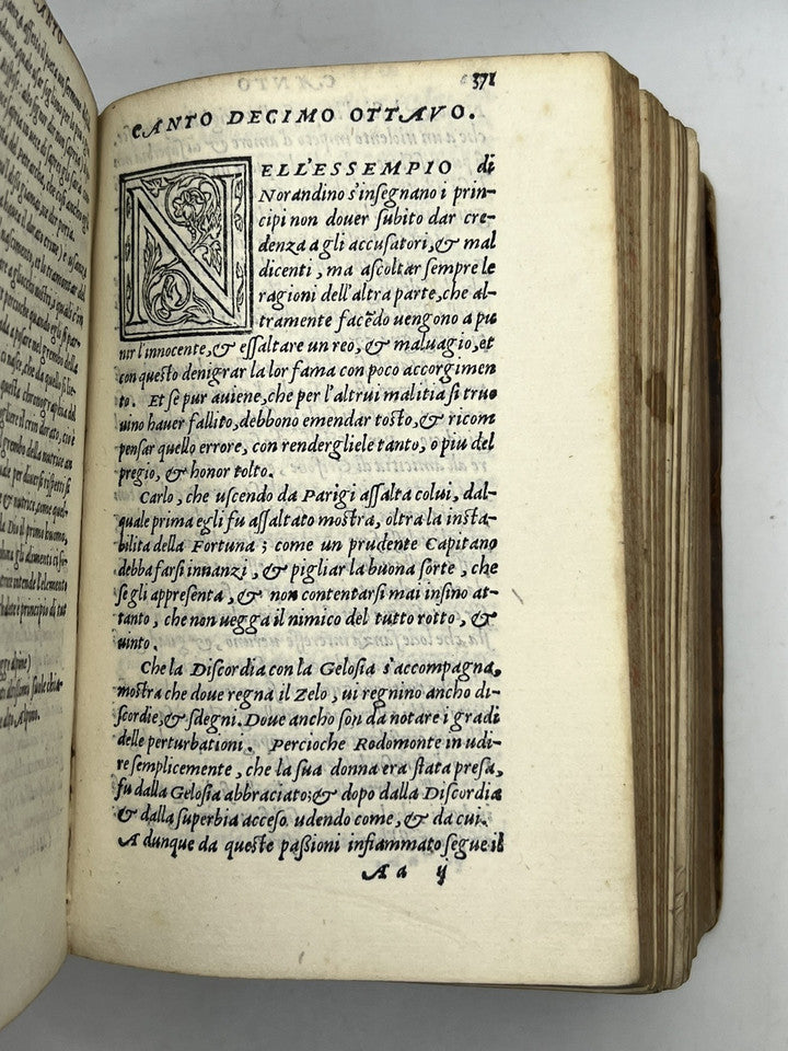 Orlando Furioso by Ludovico Ariosto 1549 Post-Incunable
