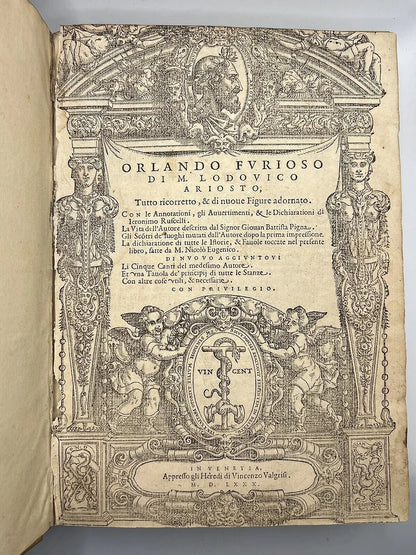 Orlando Furioso by Ludovico Ariosto 1580