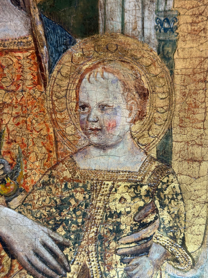 Madonna and Child Enthroned with Angels; Follower of Taddeo GADDI c.1370