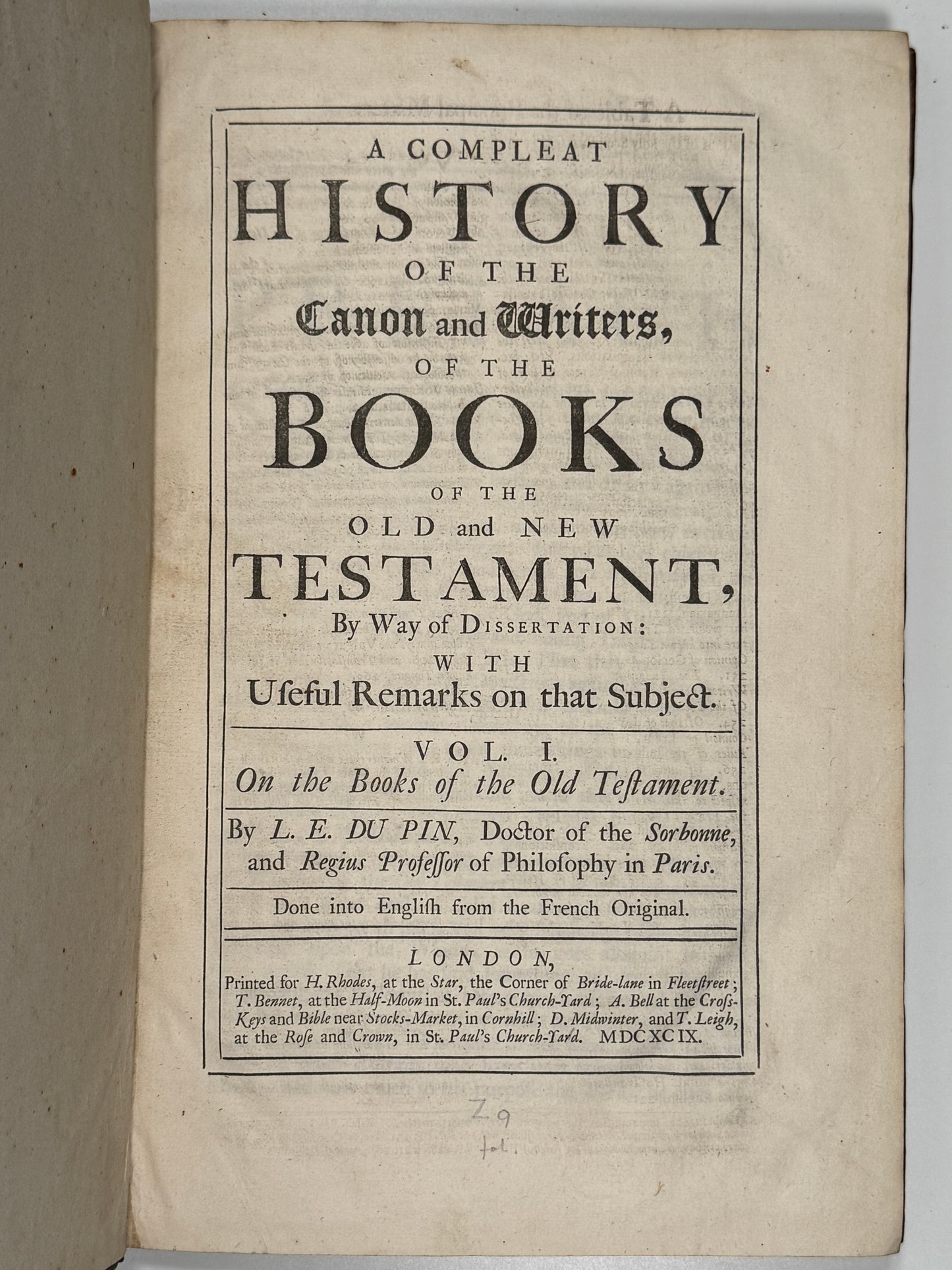 The History of Christianity 1693-1710