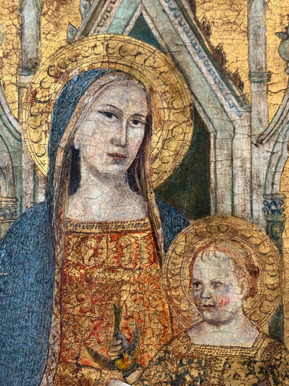 Madonna and Child Enthroned with Angels; Follower of Taddeo GADDI c.1370