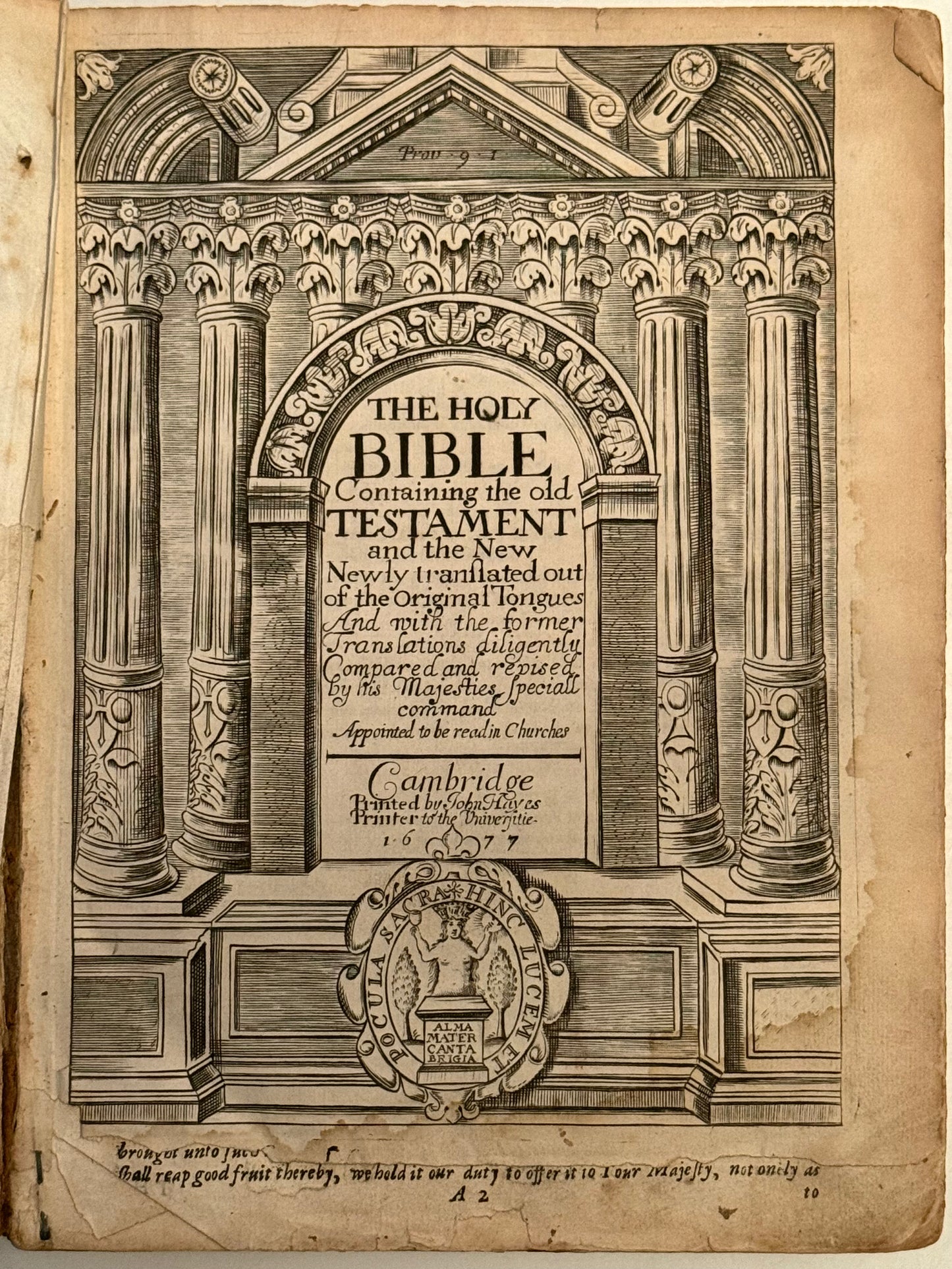 Antique King James Bible 1677
