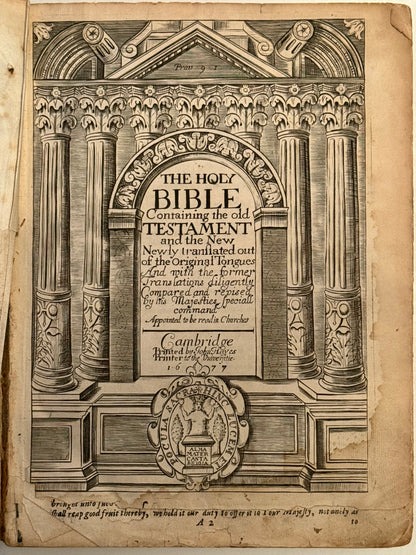 Antique King James Bible 1677