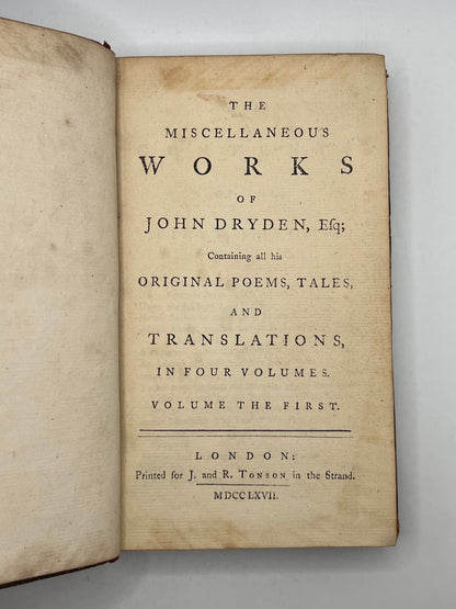 The Miscellaneous Works of John Dryden 1767