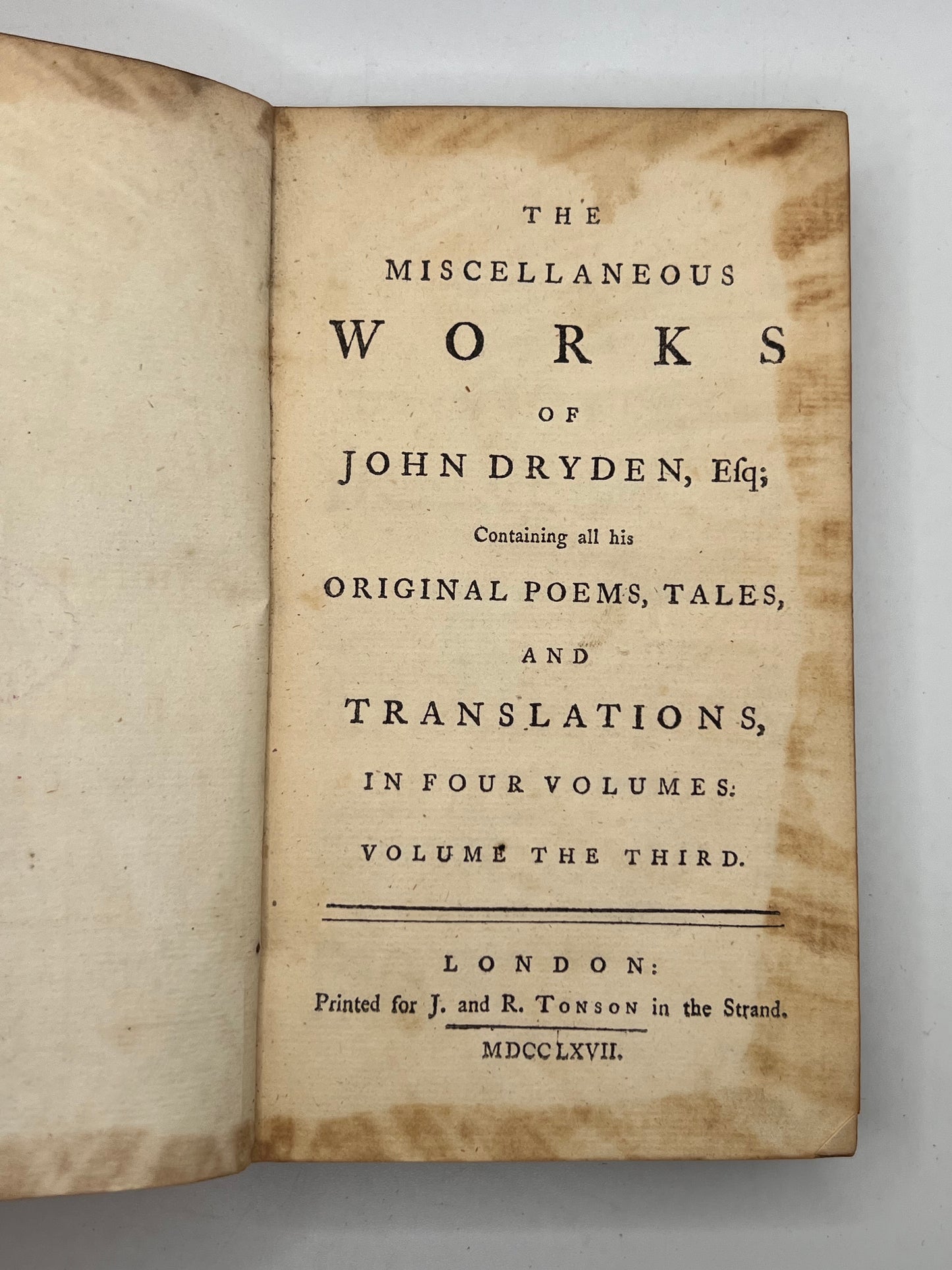 The Miscellaneous Works of John Dryden 1767