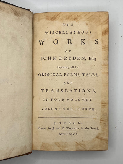 The Miscellaneous Works of John Dryden 1767