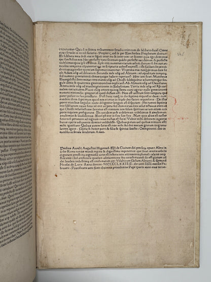 St. Augustine's De Civitate Dei 1474: An Important Incunable