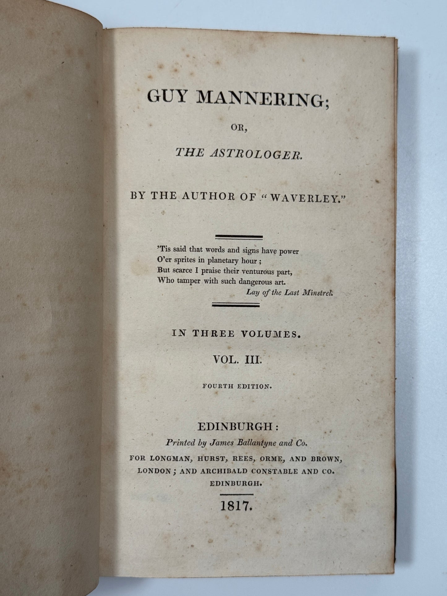 Guy Mannering by Sir Walter Scott 1817
