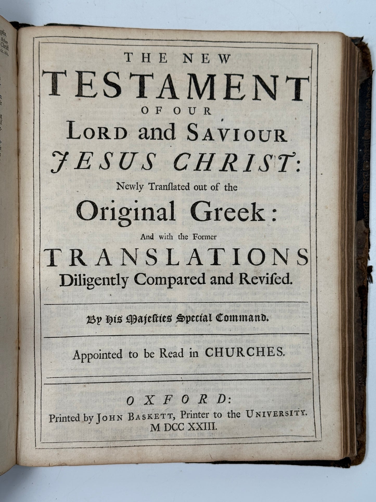 Antique King James Bible 1724 John Baskett