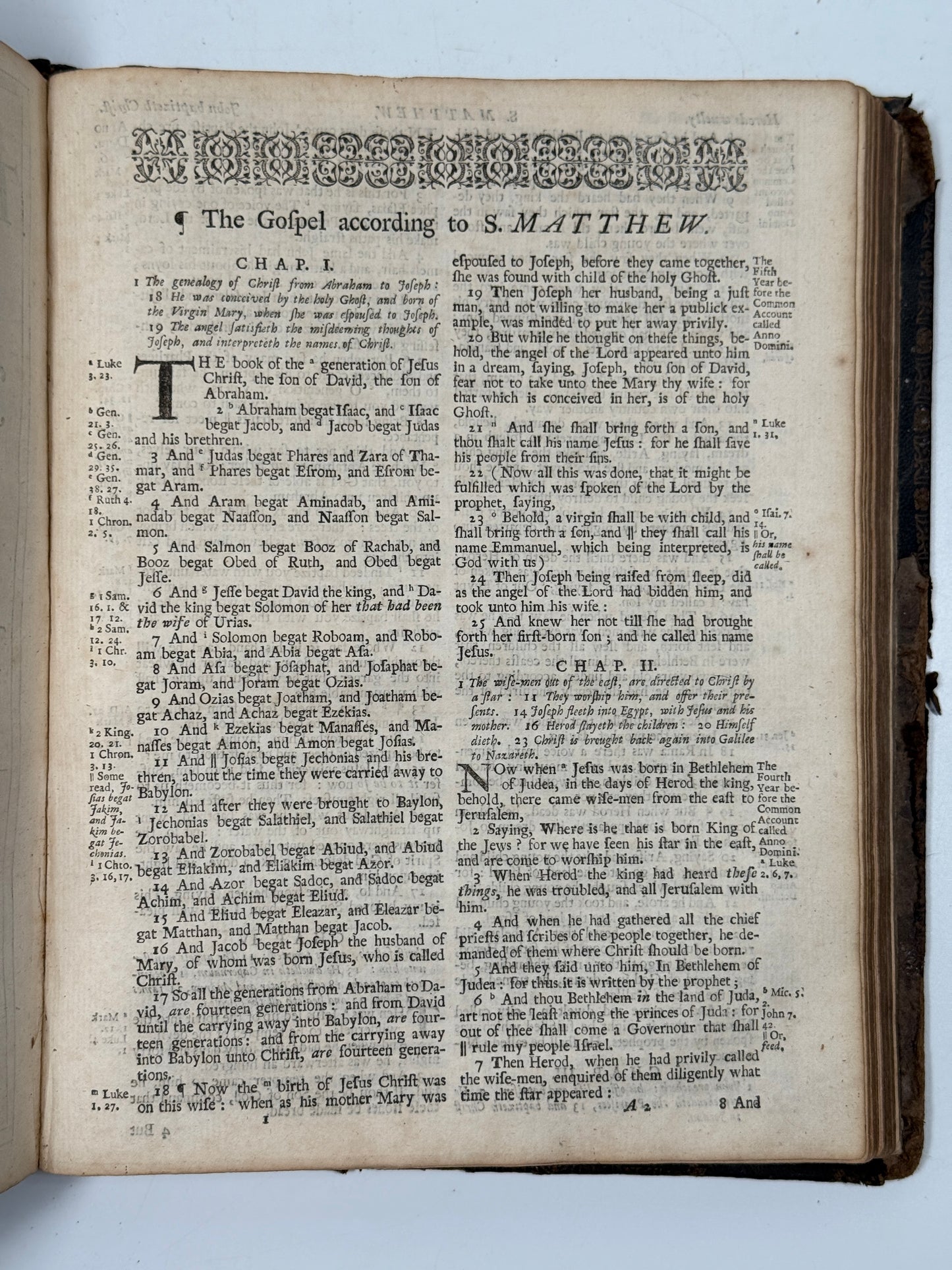 Antique King James Bible 1724 John Baskett