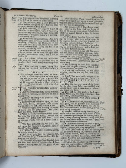 Antique King James Bible 1724 John Baskett