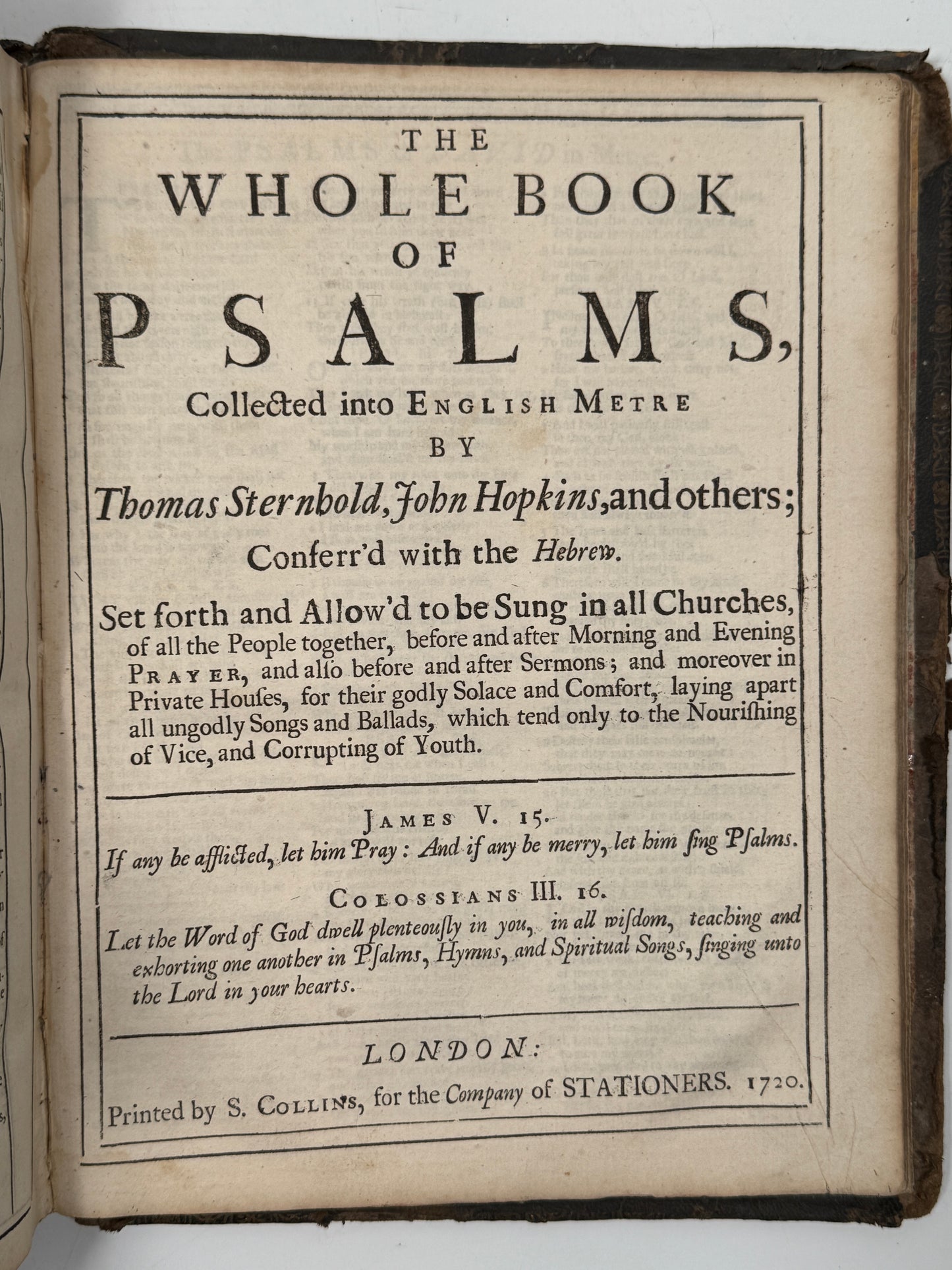 Antique King James Bible 1724 John Baskett