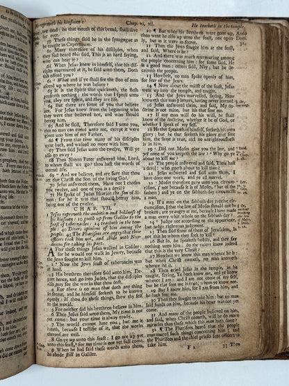 Antique King James Bible 1719 John Baskett