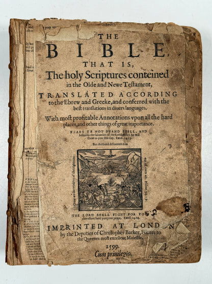 Antique Bible 1599 Geneva Bible