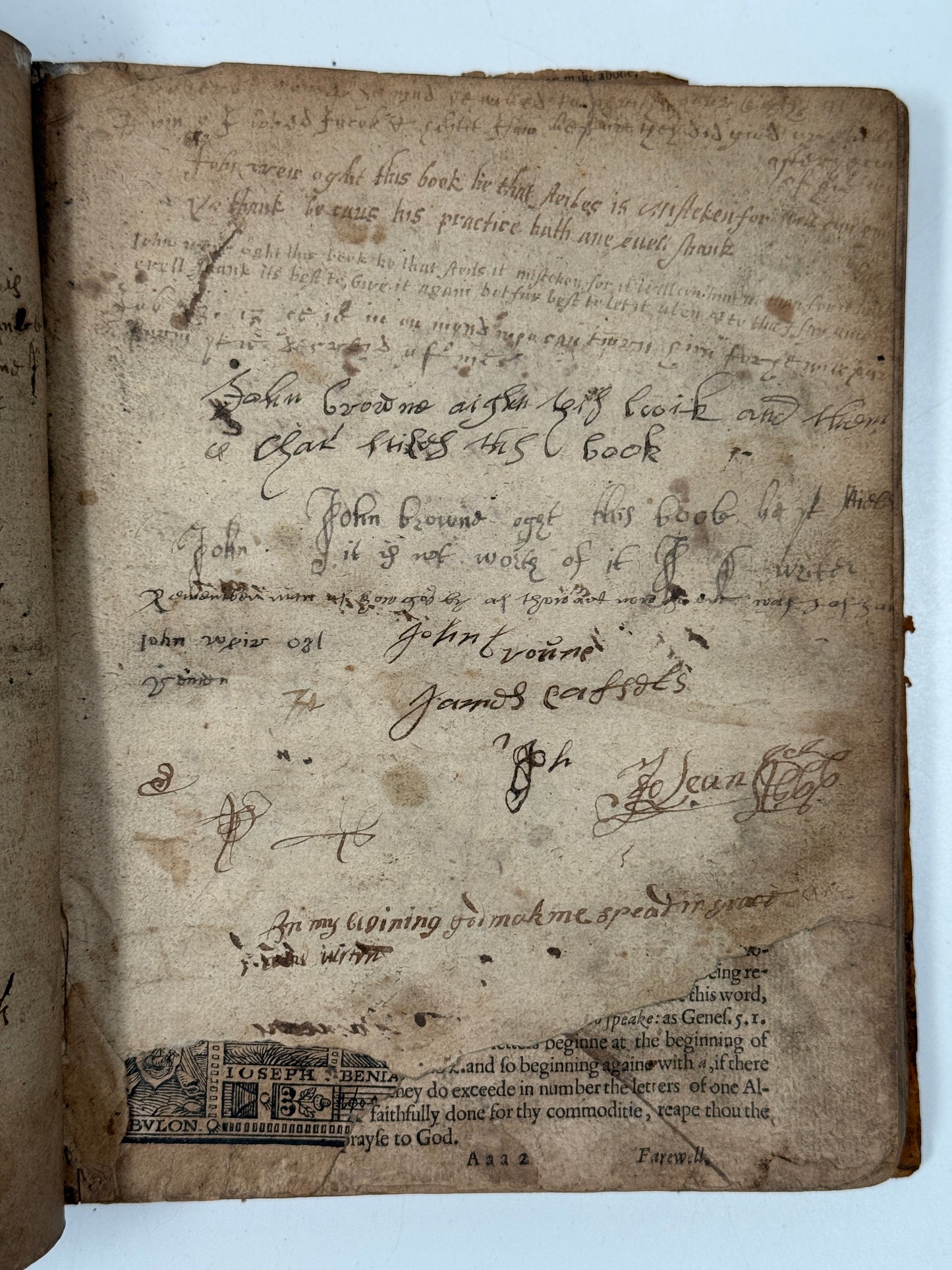 Antique Bible 1599 Geneva Bible