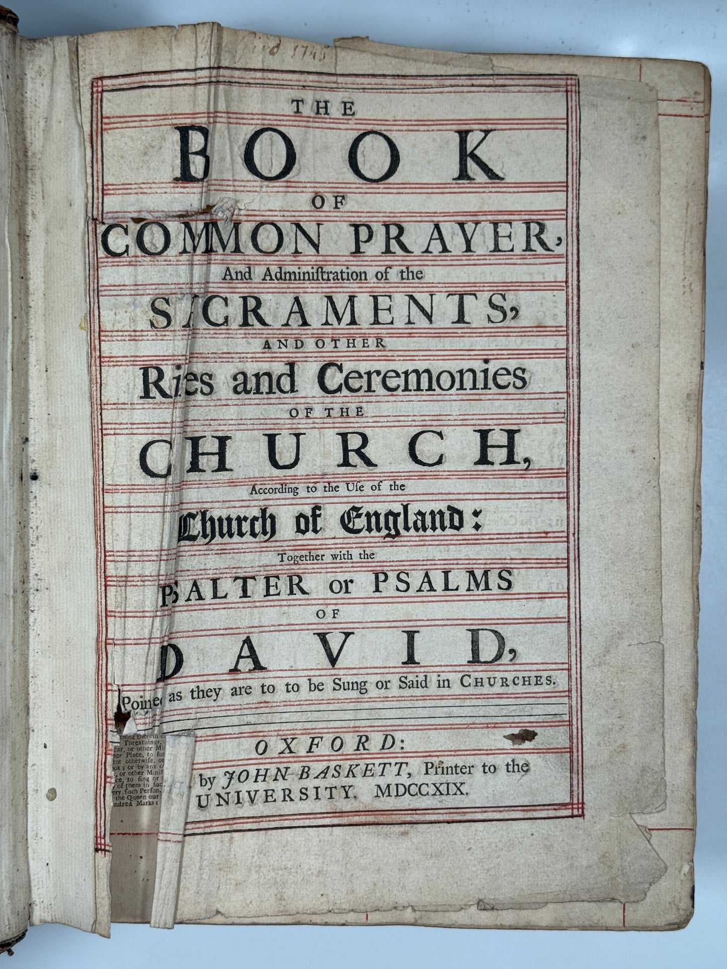 Antique King James Bible 1719-1723 John Baskett