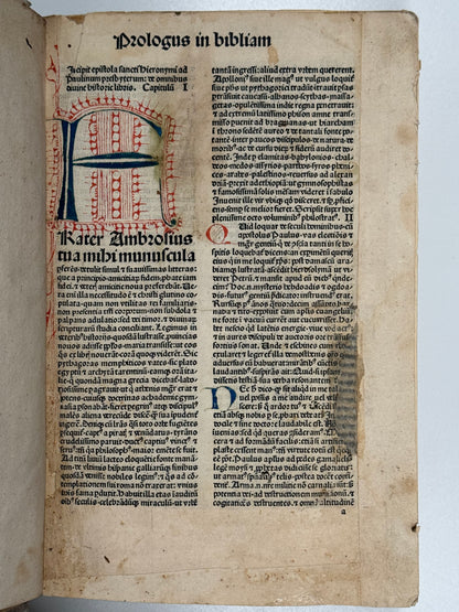 1480 Biblia Latina: Incunable Bible Franciscus Renner Imprint