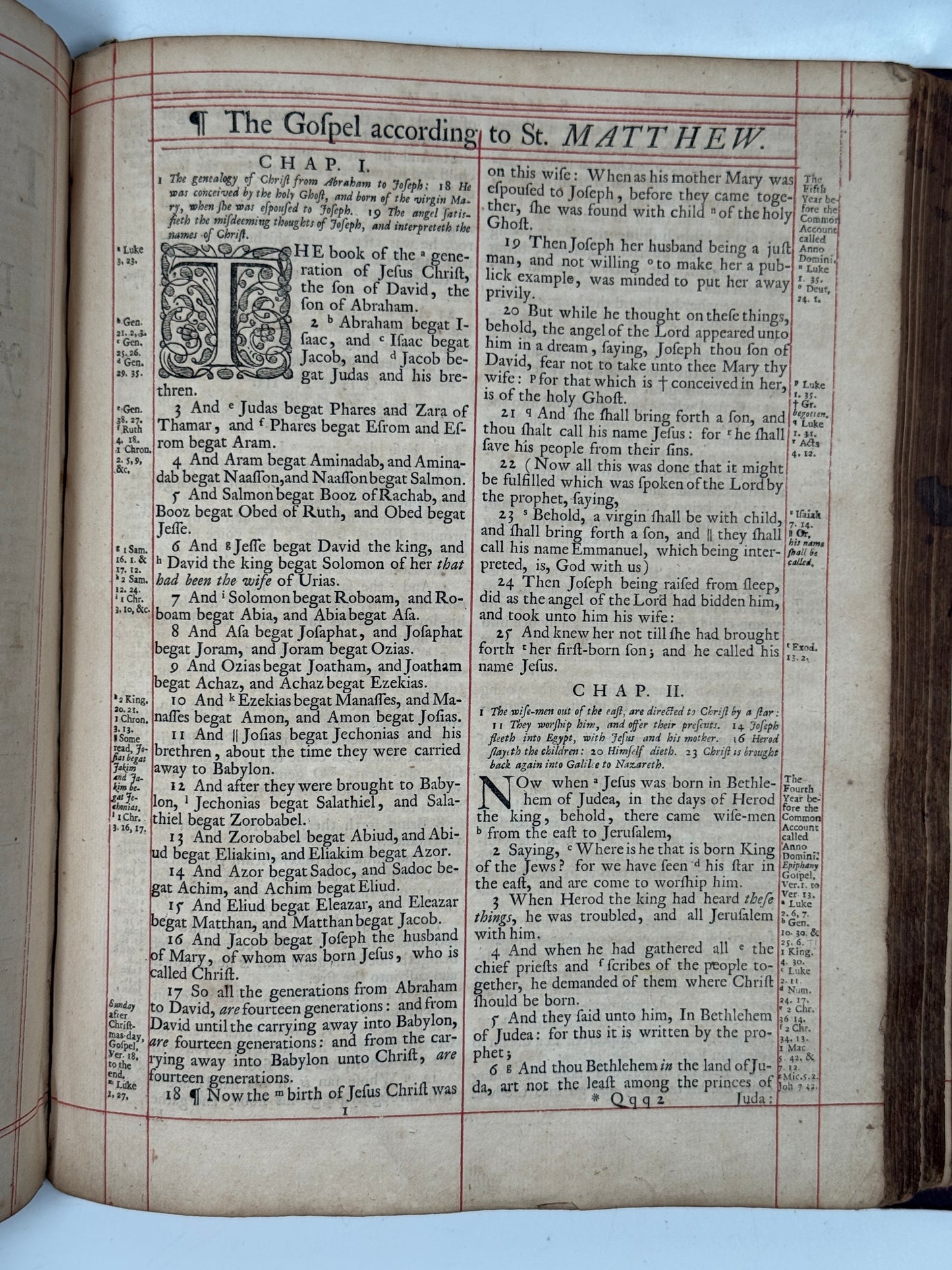 Antique King James Bible 1719-1723 John Baskett