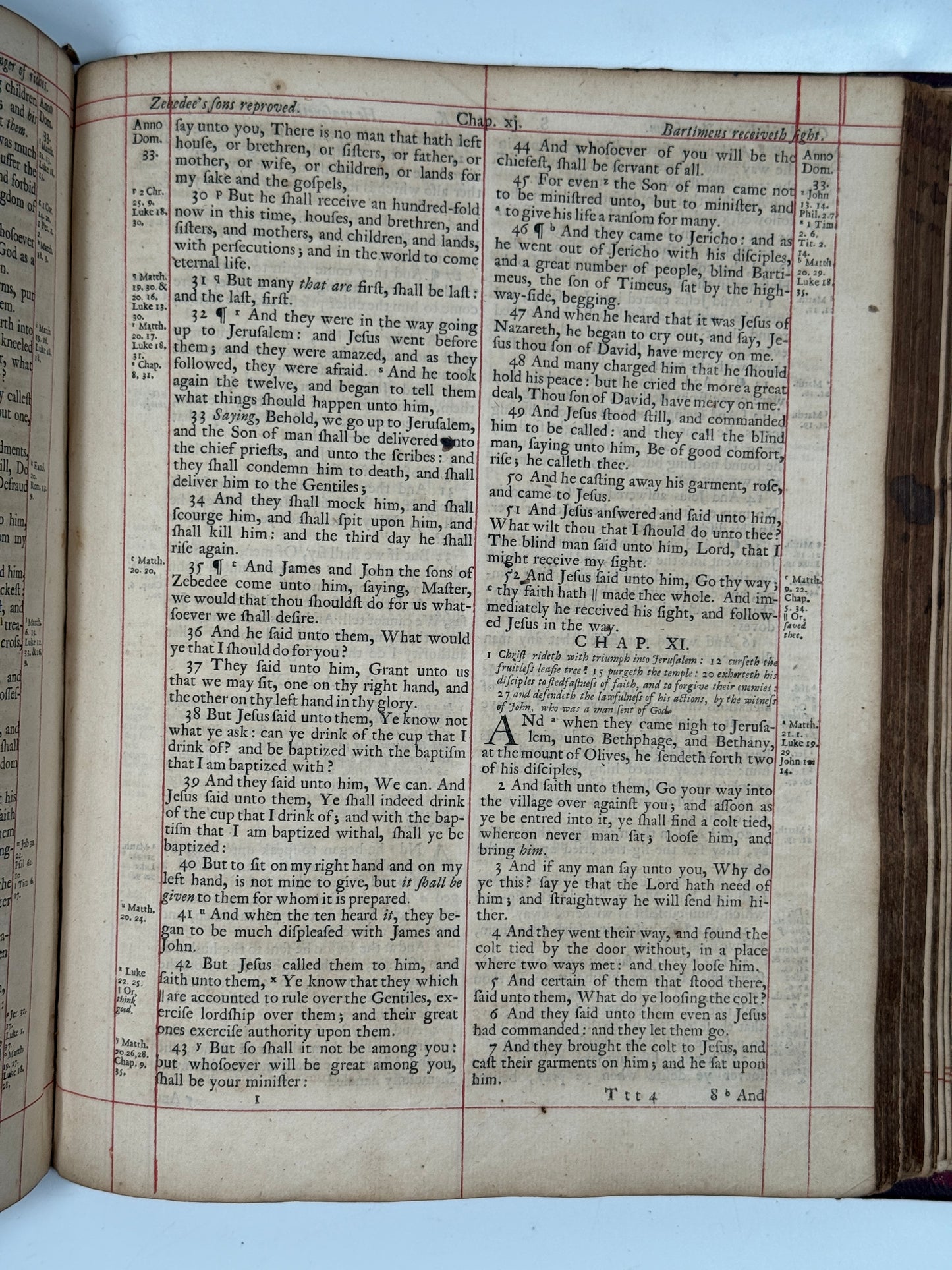 Antique King James Bible 1719-1723 John Baskett