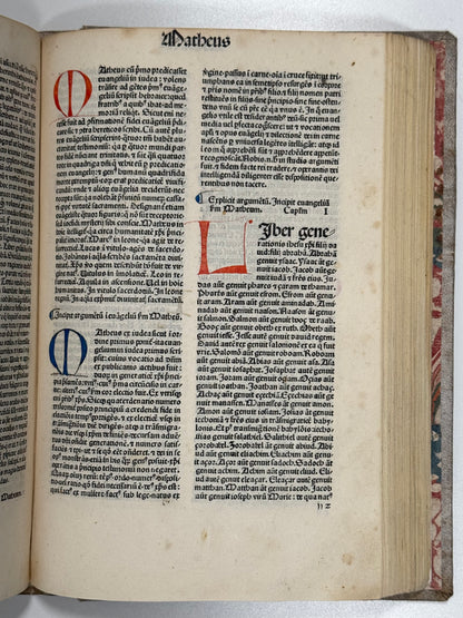 1480 Biblia Latina: Incunable Bible Franciscus Renner Imprint